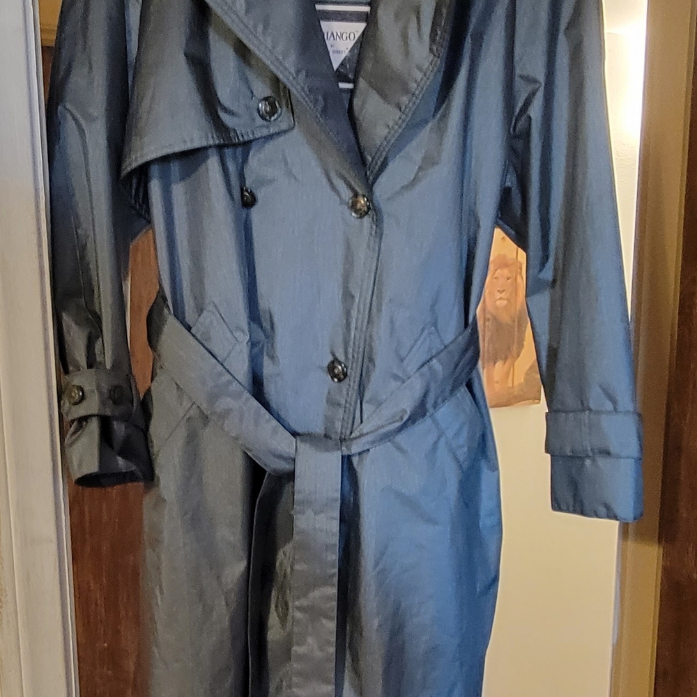 Chiango by Fleet Street Gteenl Double-Breasted Trench Coat